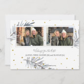 Holiday Cards für Gold und Grau Foto Ankündigung (Rückseite)