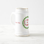 Holiday Case Beer White und Gold 22oz Stein Bierglas (Vorderseite Links)