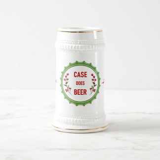 Holiday Case Beer White und Gold 22oz Stein Bierglas