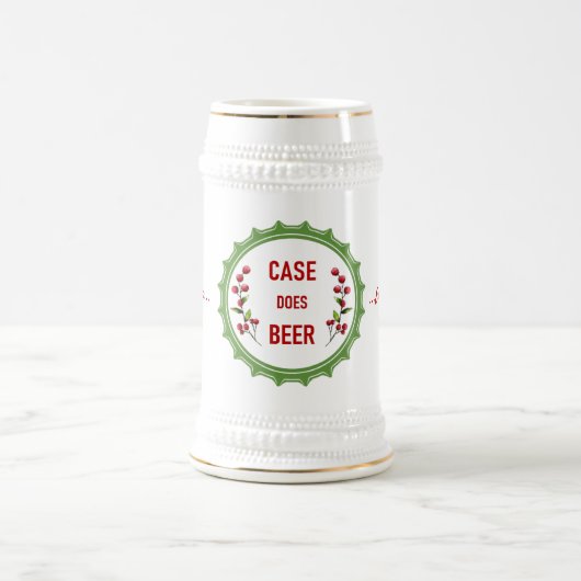 Holiday Case Beer White und Gold 22oz Stein Bierglas (Mittel)