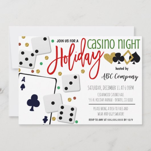 Holiday Casino Party Einladung (Vorderseite)