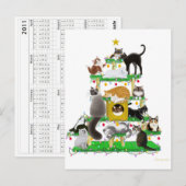 Holiday Cat Tree Anpassbare Postkarte (Vorne/Hinten)