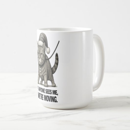 Holiday Cat “We’re Moving" Kaffeetasse (VorderseiteRechts)