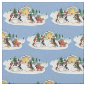Holiday Cavalier King Charles Spaniel Fabric Stoff (Nahaufnahme)