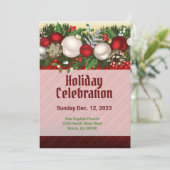 Holiday Celebrate Red Einladung (Stehend Vorderseite)