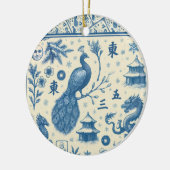 Holiday Ceramic Mahjong Toile Ornament (Links)