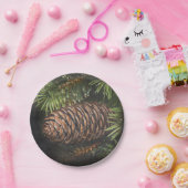 Holiday Chalk Gezeichnet Pinecone und Pine Needles Pappteller (Party)