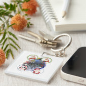 Holiday Characters on a Snowflake Ornament Schlüsselanhänger (Vorderseite rechts)