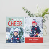 Holiday Cheer 2 Foto Collage Feiertagskarte (Stehend Vorderseite)