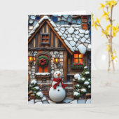 Holiday Cheer & a Mosaik Snowman Weihnachten Karte (Gelbe Blume)
