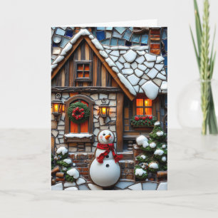 Holiday Cheer & a Mosaik Snowman Weihnachten Karte