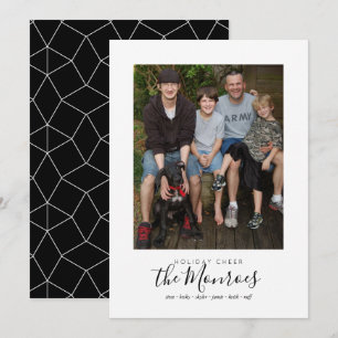 Holiday Cheer Bold Name Holiday Foto Card Einladung