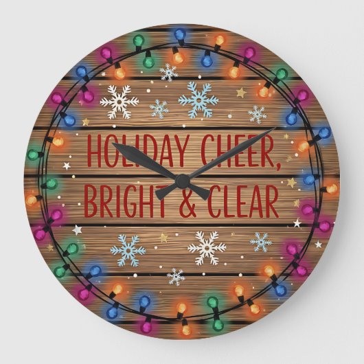Holiday Cheer Bright Lights Große Wanduhr (Vorderseite)