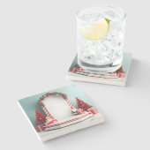 Holiday Cheer Bühne Steinuntersetzer (Seitenansicht)