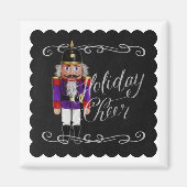 Holiday Cheer Chalkboard Lila und Red Nutcracker Magnet (Vorne)
