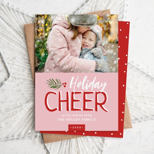 Holiday Cheer Christmas Photo Card Feiertagskarte