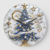 Holiday Cheer Christmas Tree Große Wanduhr (Vorderseite)