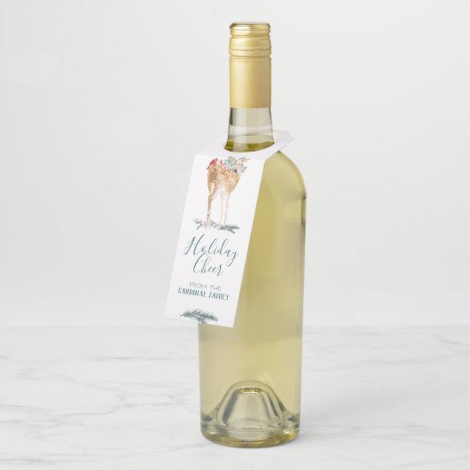 Holiday Cheer Doe & Kardinal Flaschenanhänger (Angewinkelt)