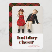 Holiday Cheer Foto Holiday Card Feiertagskarte (Vorne/Hinten)