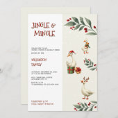 Holiday cheer Geese Jingle Mingle Party Einladung (Vorne/Hinten)