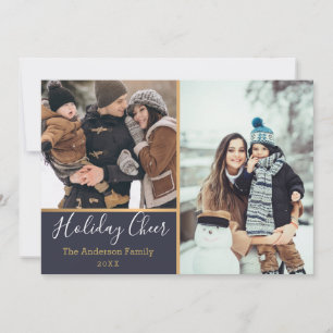 Holiday Cheer Imitats Gold Foto Collage Flachkarte Feiertagskarte