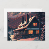 Holiday Cheer mit Wintery Postcard Postkarte (Vorne/Hinten)