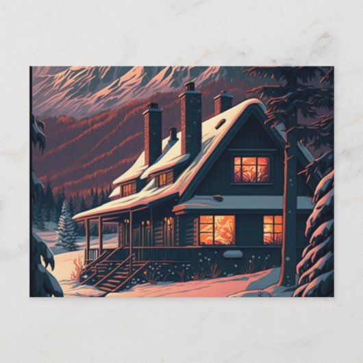 Holiday Cheer mit Wintery Postcard Postkarte (Vorderseite)