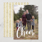 Holiday Cheer Moderne Foto Weihnachtskarte Feiertagskarte (Vorne/Hinten)