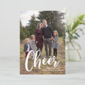 Holiday Cheer Moderne Foto Weihnachtskarte Feiertagskarte (Stehend Vorderseite)
