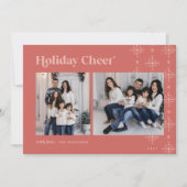 Holiday Cheer | Moderne Schneeflocken-Fotokarte Feiertagskarte (Vorderseite)