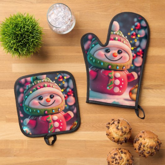 Holiday Cheer Ofenhandschuh & Topflappen-Set (Oben Unten)