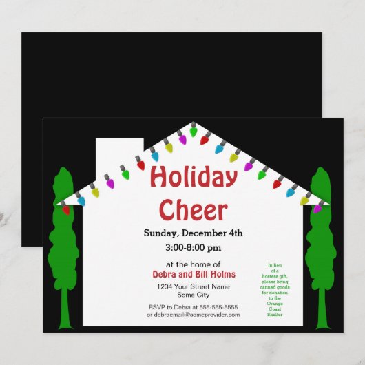 Holiday Cheer Open House Einladung (Vorne/Hinten)
