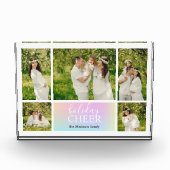 Holiday Cheer Pink Pastell Iridescent Foto Block (Vorderseite)