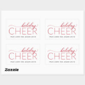 Holiday Cheer Red Rechteckiger Aufkleber (Blatt)