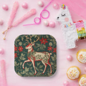 Holiday Cheer Reindeer William Morris Inspired Pappteller (Party)