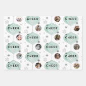 Holiday Cheer Retro Ornamente Weihnachten Foto Geschenkpapier Set (Vorderseite 2)