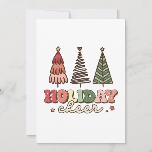 Holiday Cheer Retro Weihnachten Dankeskarte (Vorderseite)