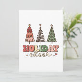 Holiday Cheer Retro Weihnachten Dankeskarte (Stehend Vorderseite)