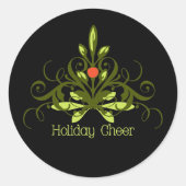 Holiday Cheer Runder Aufkleber (Vorderseite)
