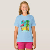 Holiday Cheer T - Shirt Flamingo Festive Palm Desi (Vorne ganz)