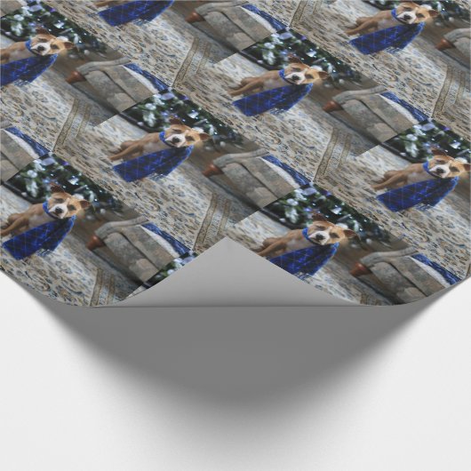 Holiday Cheer von Pit Bull Rescue Dog Geschenkpapier (Ecke)