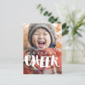 HOLIDAY CHEER | Weihnachts-Handschrift Feiertagspostkarte (Stehend Vorderseite)