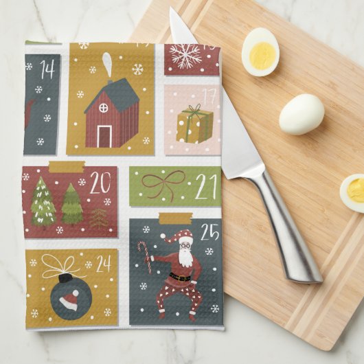 Holiday Cheer | Weihnachtskalender Geschirrtuch (Viertel Falte)