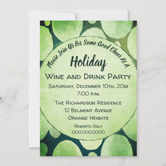Holiday Cheer Wein und Drink Party Einladung (Vorderseite)