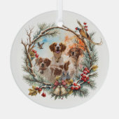  Holiday Cheer With a Brittany Spaniel Ornament Aus Glas (Rückseite)