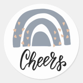 Holiday Cheers Boho Rainbow Modern Runder Aufkleber