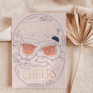 Holiday Cheers Cocktail Weihnachtskarte Rose Gold Folien Feiertagskarte