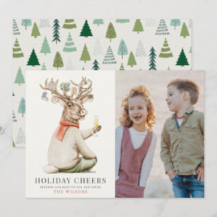 Holiday Cheers Funny Reindeer Foto Weihnachten