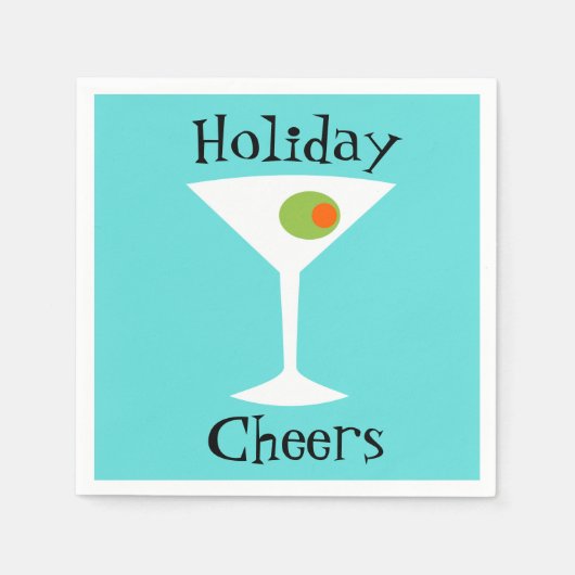 Holiday Cheers Martini Paper Napkins Serviette (Vorderseite)