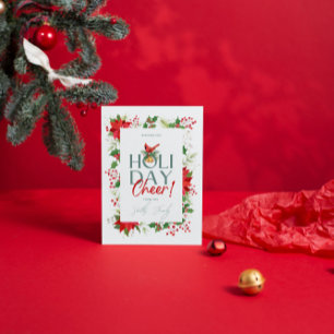 Holiday Cheers Mistletoe Foliage Grußkarte Einladung